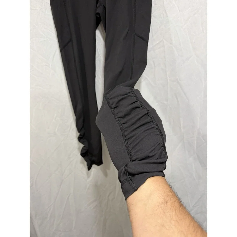 Lululemon Women Speed‎ Tight IV Ruched Athletic Legging Black Floral Size 6 Yoga